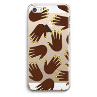 CaseCompany Hands dark: iPhone 5 / 5S / SE Transparant Hoesje