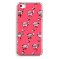 CaseCompany Flamingo: iPhone 5 / 5S / SE Transparant Hoesje
