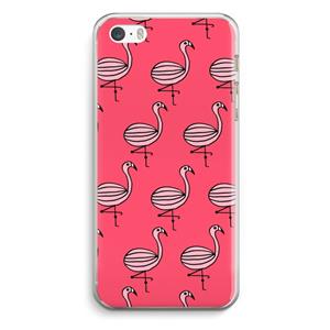 CaseCompany Flamingo: iPhone 5 / 5S / SE Transparant Hoesje