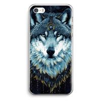 CaseCompany Darkness Wolf: iPhone 5 / 5S / SE Transparant Hoesje