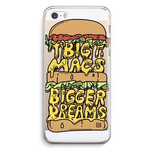 CaseCompany Big Macs Bigger Dreams: iPhone 5 / 5S / SE Transparant Hoesje