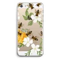 CaseCompany No flowers without bees: iPhone 5 / 5S / SE Transparant Hoesje