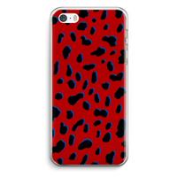 CaseCompany Red Leopard: iPhone 5 / 5S / SE Transparant Hoesje