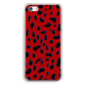 CaseCompany Red Leopard: iPhone 5 / 5S / SE Transparant Hoesje