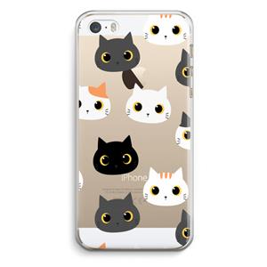 CaseCompany Katten: iPhone 5 / 5S / SE Transparant Hoesje