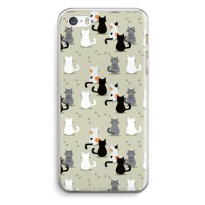 CaseCompany Katten: iPhone 5 / 5S / SE Transparant Hoesje