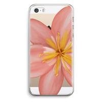 CaseCompany Pink Ellila Flower: iPhone 5 / 5S / SE Transparant Hoesje