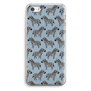 CaseCompany Zebra: iPhone 5 / 5S / SE Transparant Hoesje