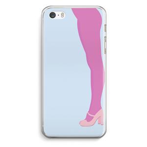 CaseCompany Pink panty: iPhone 5 / 5S / SE Transparant Hoesje