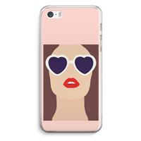 CaseCompany Red lips: iPhone 5 / 5S / SE Transparant Hoesje