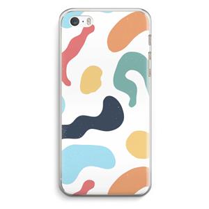CaseCompany Memphis Shapes Blue: iPhone 5 / 5S / SE Transparant Hoesje