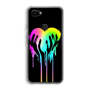CaseCompany Hold My Heart: Google Pixel 3a Transparant Hoesje
