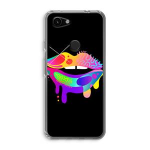 CaseCompany Lip Palette: Google Pixel 3a Transparant Hoesje