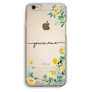 CaseCompany Gele bloemen: iPhone 6 / 6S Transparant Hoesje