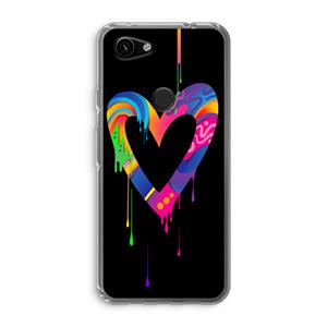 CaseCompany Melts My Heart: Google Pixel 3a Transparant Hoesje