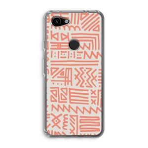 CaseCompany Marrakech Pink: Google Pixel 3a Transparant Hoesje