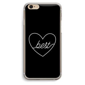 CaseCompany Best heart black: iPhone 6 / 6S Transparant Hoesje