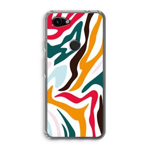 CaseCompany Colored Zebra: Google Pixel 3a Transparant Hoesje