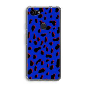 CaseCompany Blue Leopard: Google Pixel 3a Transparant Hoesje