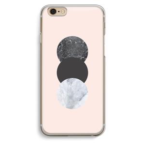 CaseCompany Marmeren cirkels: iPhone 6 / 6S Transparant Hoesje