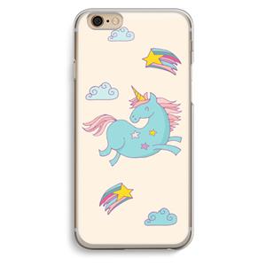 CaseCompany Vliegende eenhoorn: iPhone 6 / 6S Transparant Hoesje