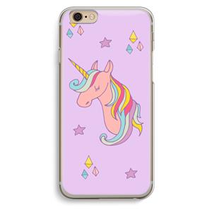 CaseCompany Roze eenhoorn: iPhone 6 / 6S Transparant Hoesje