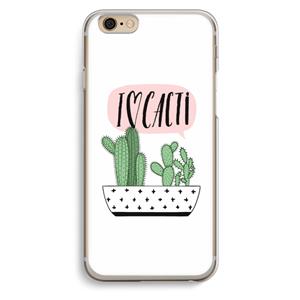 CaseCompany I love cacti: iPhone 6 / 6S Transparant Hoesje