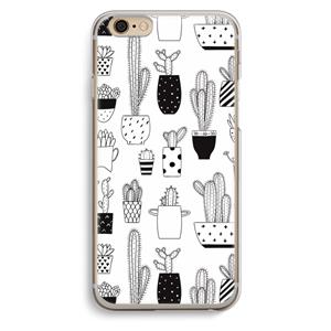 CaseCompany Cactusmotief: iPhone 6 / 6S Transparant Hoesje