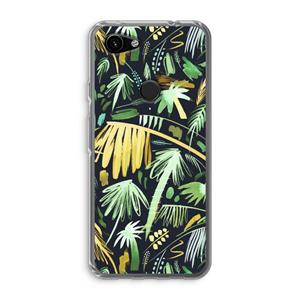 CaseCompany Tropical Palms Dark: Google Pixel 3a Transparant Hoesje