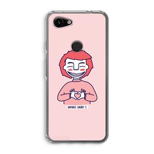 CaseCompany Hartje: Google Pixel 3a Transparant Hoesje