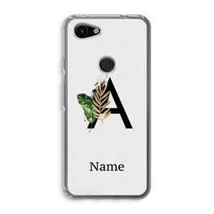 CaseCompany Charcoal Flora: Google Pixel 3a Transparant Hoesje