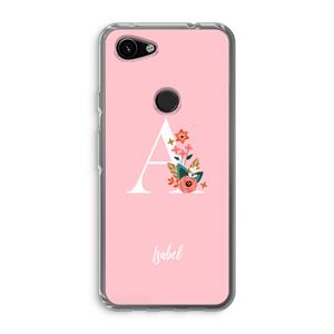 CaseCompany Pink Bouquet: Google Pixel 3a Transparant Hoesje