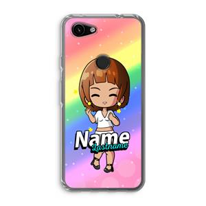 CaseCompany Chibi Maker vrouw: Google Pixel 3a Transparant Hoesje