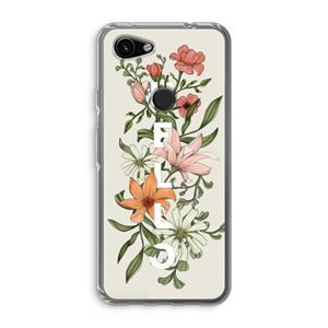 CaseCompany Hello bloemen: Google Pixel 3a Transparant Hoesje