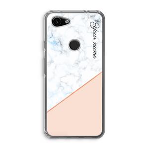CaseCompany Marmer in stijl: Google Pixel 3a Transparant Hoesje