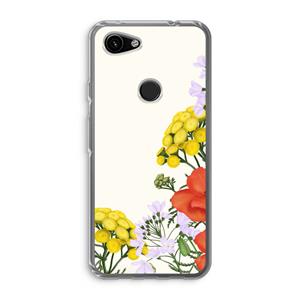 CaseCompany Wilde bloemen: Google Pixel 3a Transparant Hoesje