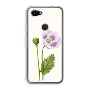 CaseCompany Purple poppy: Google Pixel 3a Transparant Hoesje