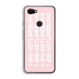 CaseCompany Hotline bling pink: Google Pixel 3a Transparant Hoesje