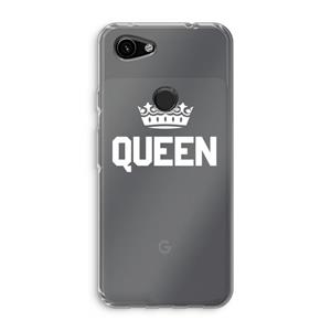 CaseCompany Queen zwart: Google Pixel 3a Transparant Hoesje