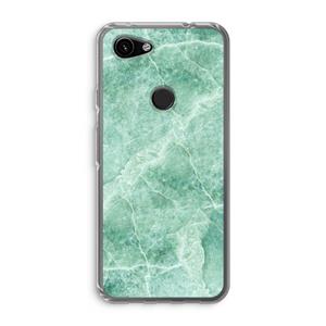 CaseCompany Groen marmer: Google Pixel 3a Transparant Hoesje
