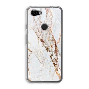 CaseCompany Goud marmer: Google Pixel 3a Transparant Hoesje