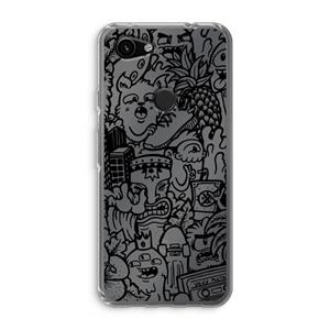 CaseCompany Vexx Black Mixtape: Google Pixel 3a Transparant Hoesje