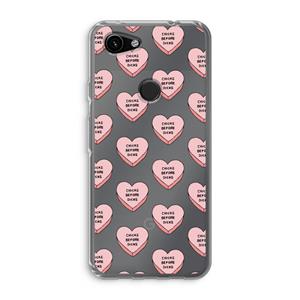 CaseCompany Chicks before dicks: Google Pixel 3a Transparant Hoesje