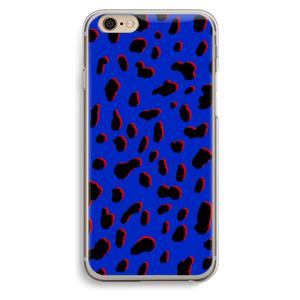 CaseCompany Blue Leopard: iPhone 6 / 6S Transparant Hoesje