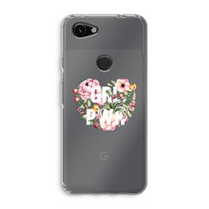 CaseCompany GRL PWR Flower: Google Pixel 3a Transparant Hoesje