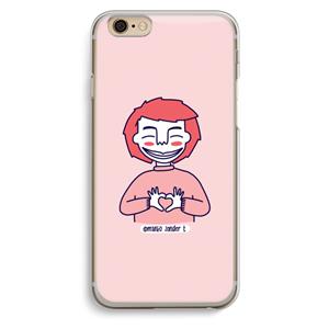 CaseCompany Hartje: iPhone 6 / 6S Transparant Hoesje