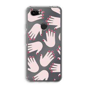 CaseCompany Hands pink: Google Pixel 3a Transparant Hoesje
