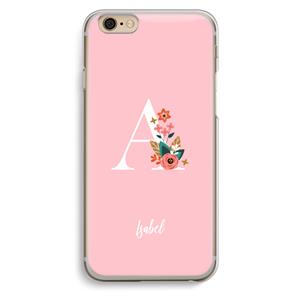 CaseCompany Pink Bouquet: iPhone 6 / 6S Transparant Hoesje