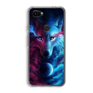 CaseCompany Where Light And Dark Meet: Google Pixel 3a Transparant Hoesje
