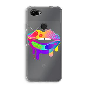 CaseCompany Lip Palette: Google Pixel 3a Transparant Hoesje